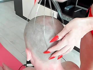 Asmr the stepmother does a head massage  hither long nails  bdsm